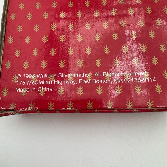 Vintage Wallace Salad Serving Set Silverplate Santa and Tree 1998 NOS - Picture 5 of 7